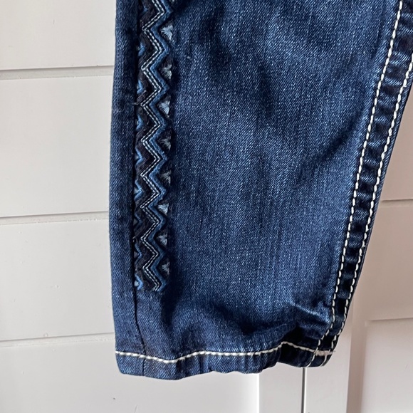 Miss Me Slim Boyfriend ankle with Aztec design embroidered Jeans - Picture 9 of 12